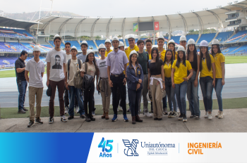 Estudiantes de Ingeniería Civil visitan el Estadio Pascual Guerrero y laboratorios de la Universidad del Valle para profundizar en el reforzamiento estructural